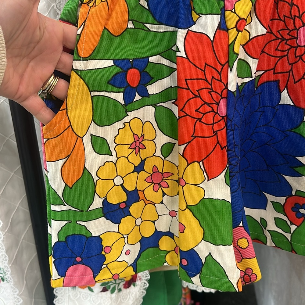 Vintage one piece retro pop art floral romper outfit